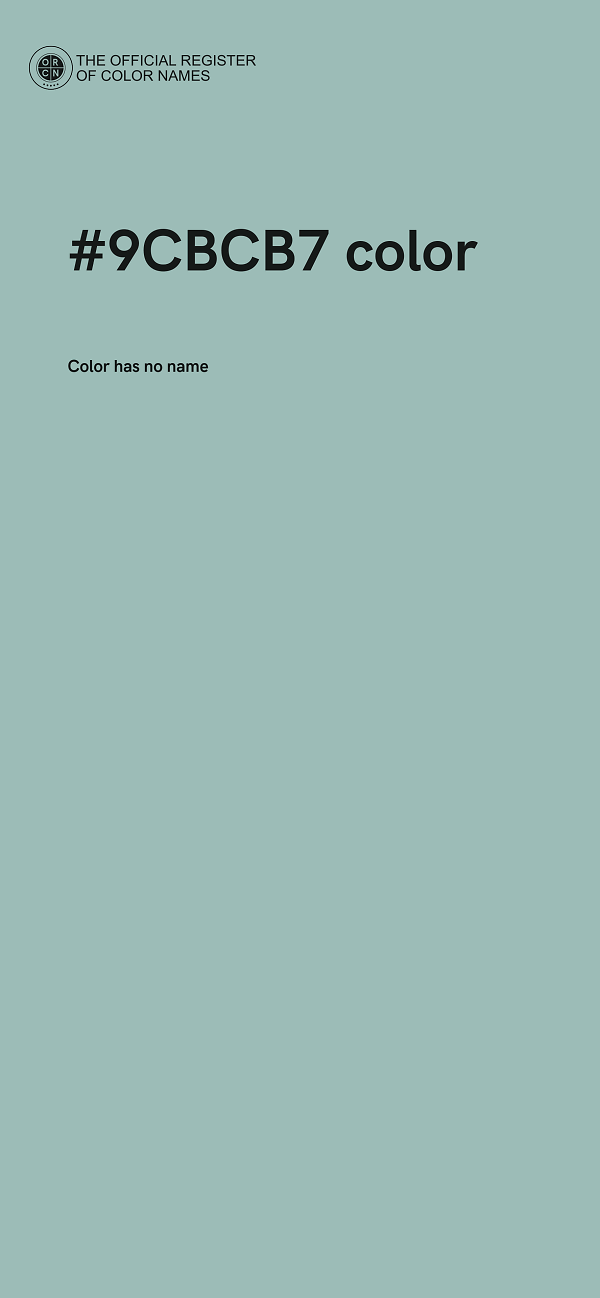 #9CBCB7 color image