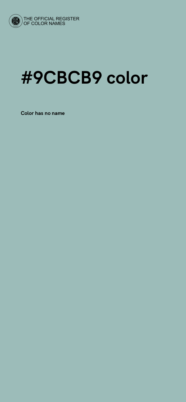 #9CBCB9 color image