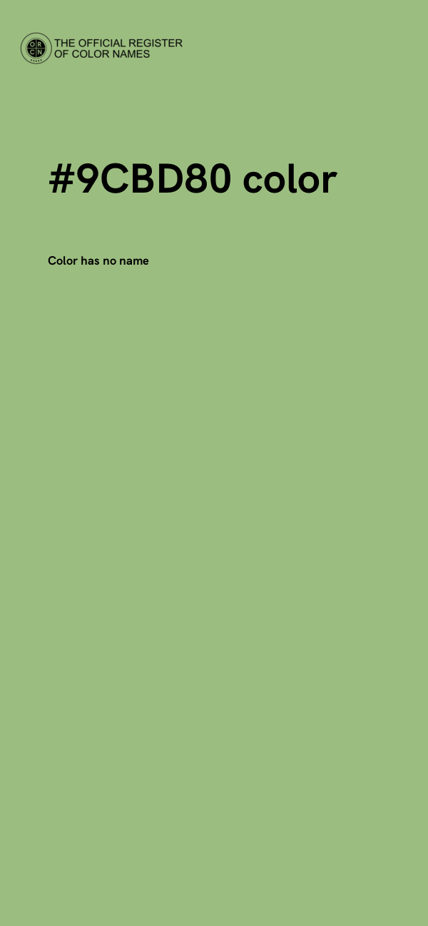 #9CBD80 color image