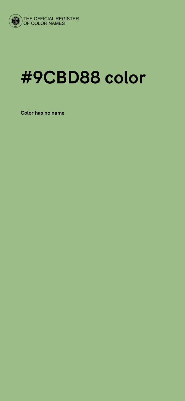 #9CBD88 color image