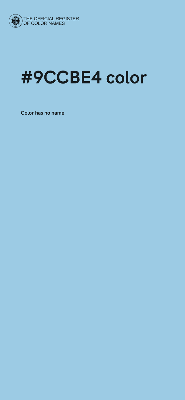 #9CCBE4 color image