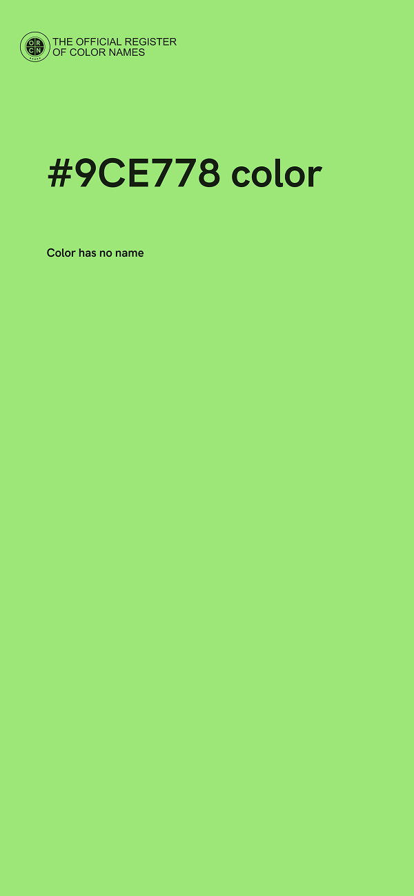 #9CE778 color image