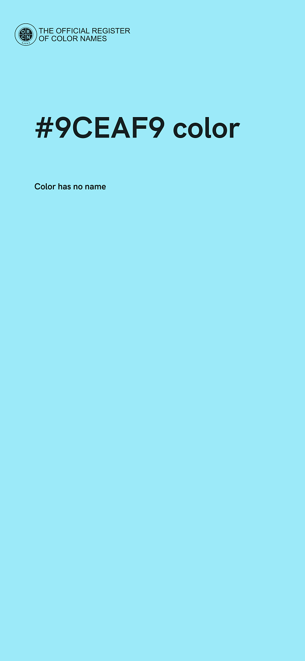 #9CEAF9 color image
