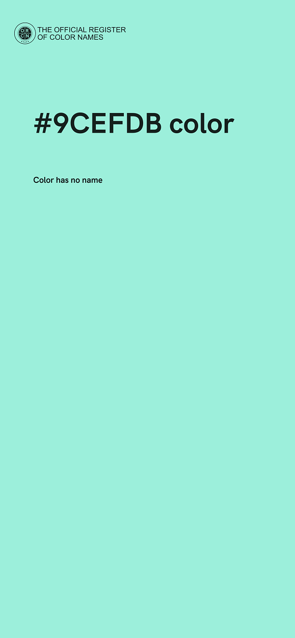 #9CEFDB color image