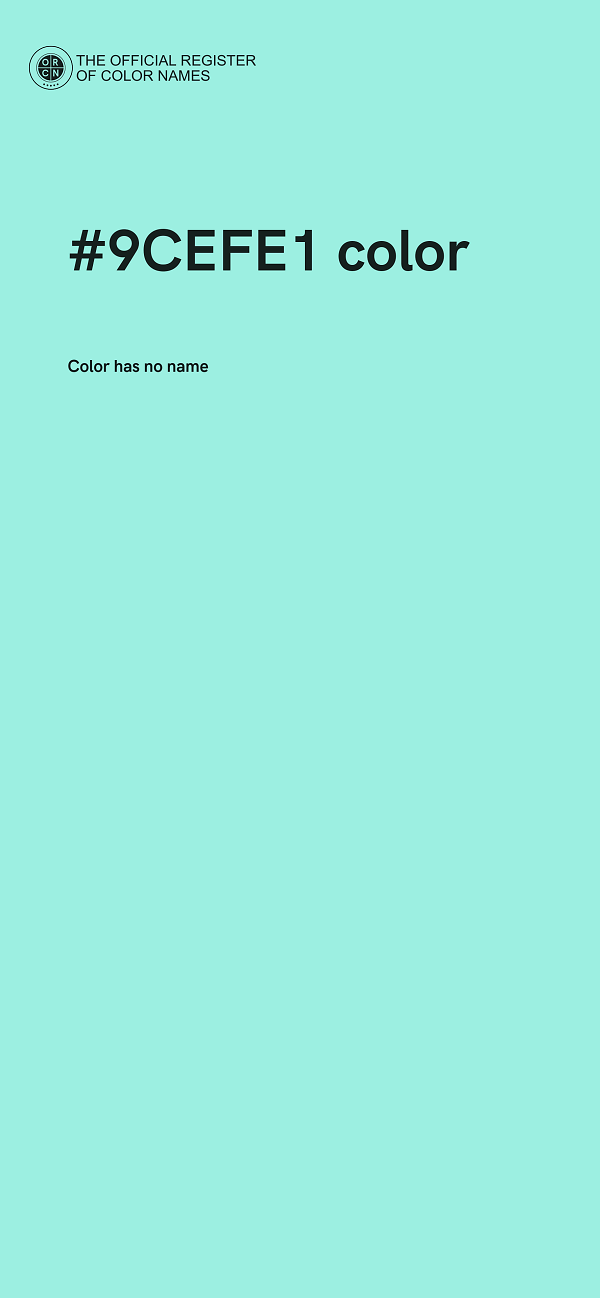 #9CEFE1 color image