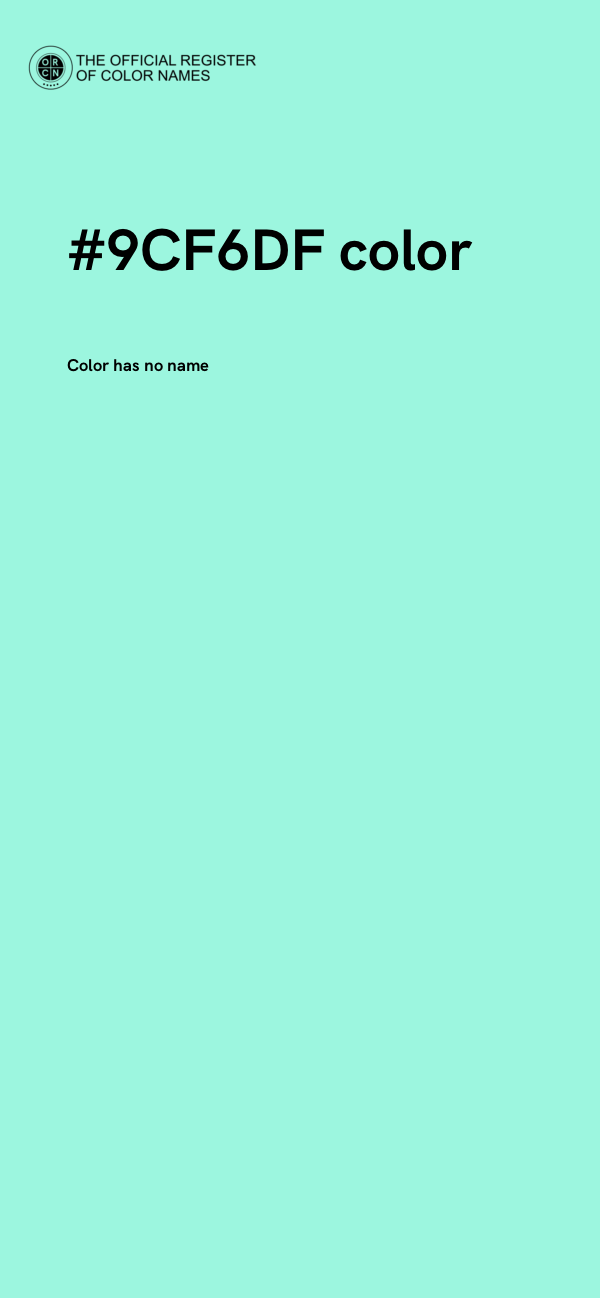 #9CF6DF color image
