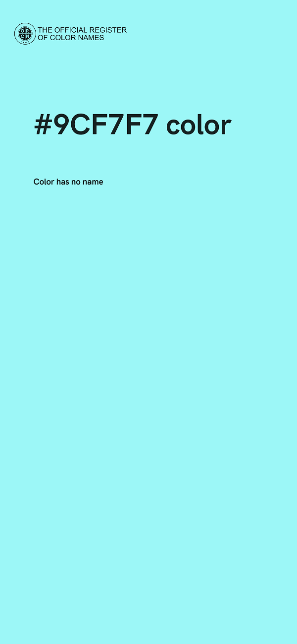 #9CF7F7 color image