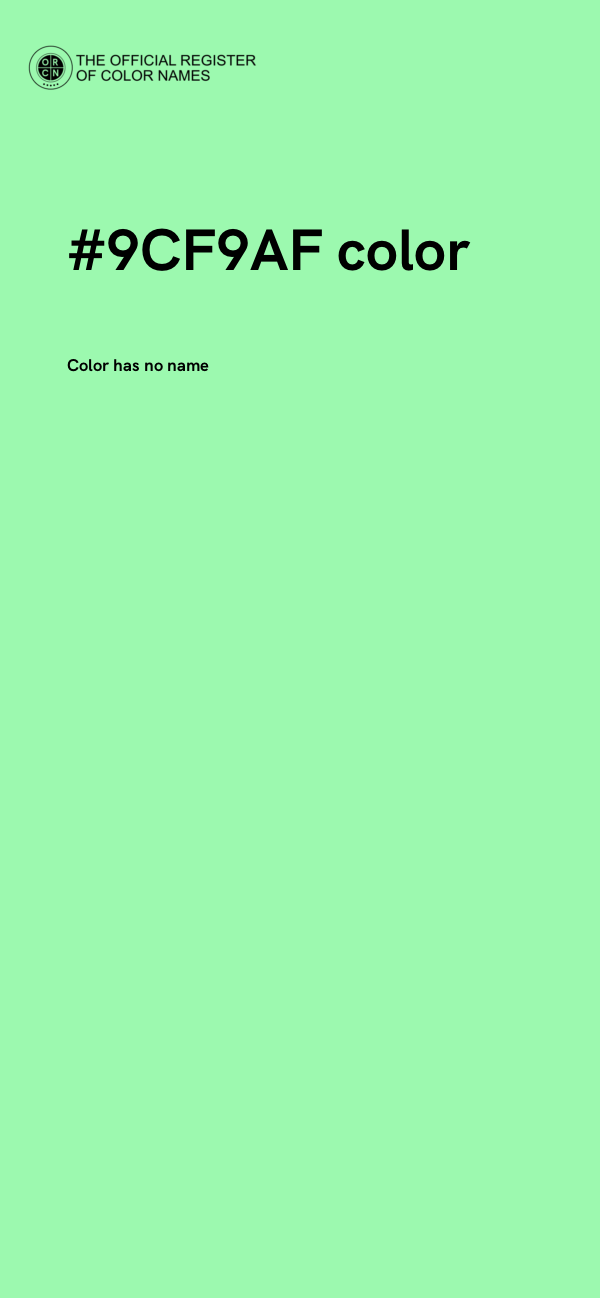 #9CF9AF color image
