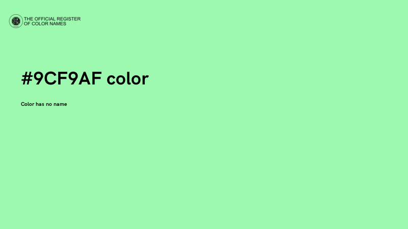 #9CF9AF color image