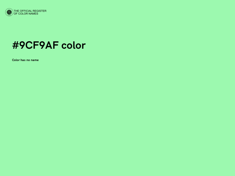 #9CF9AF color image
