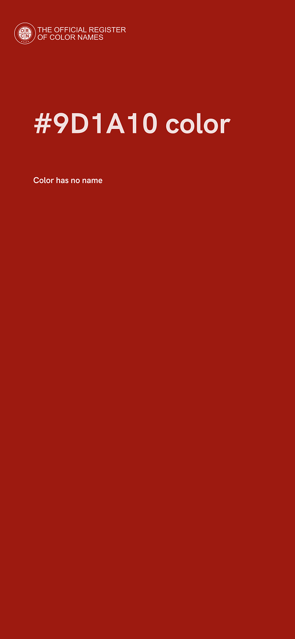 #9D1A10 color image