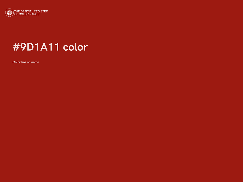 #9D1A11 color image