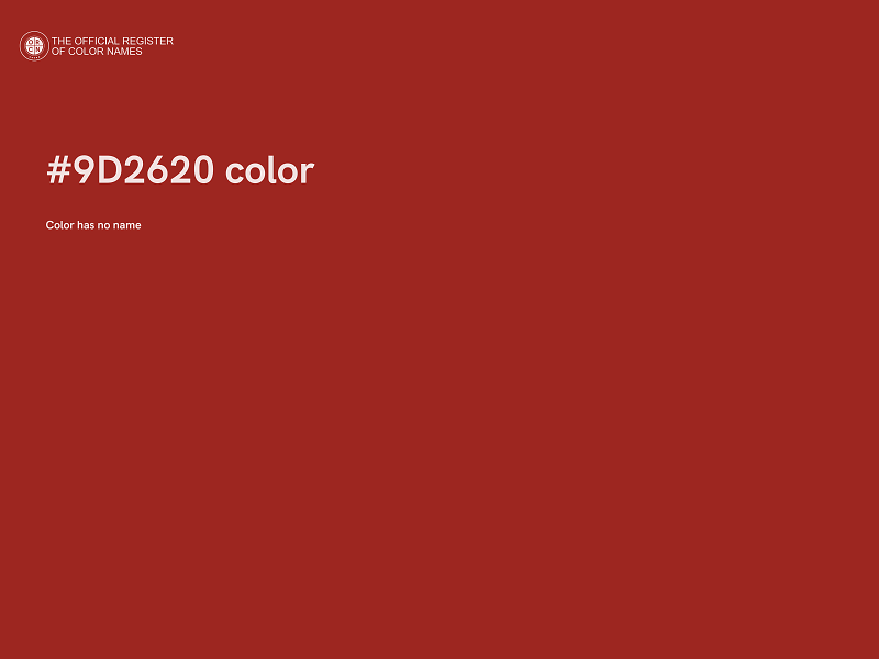 #9D2620 color image