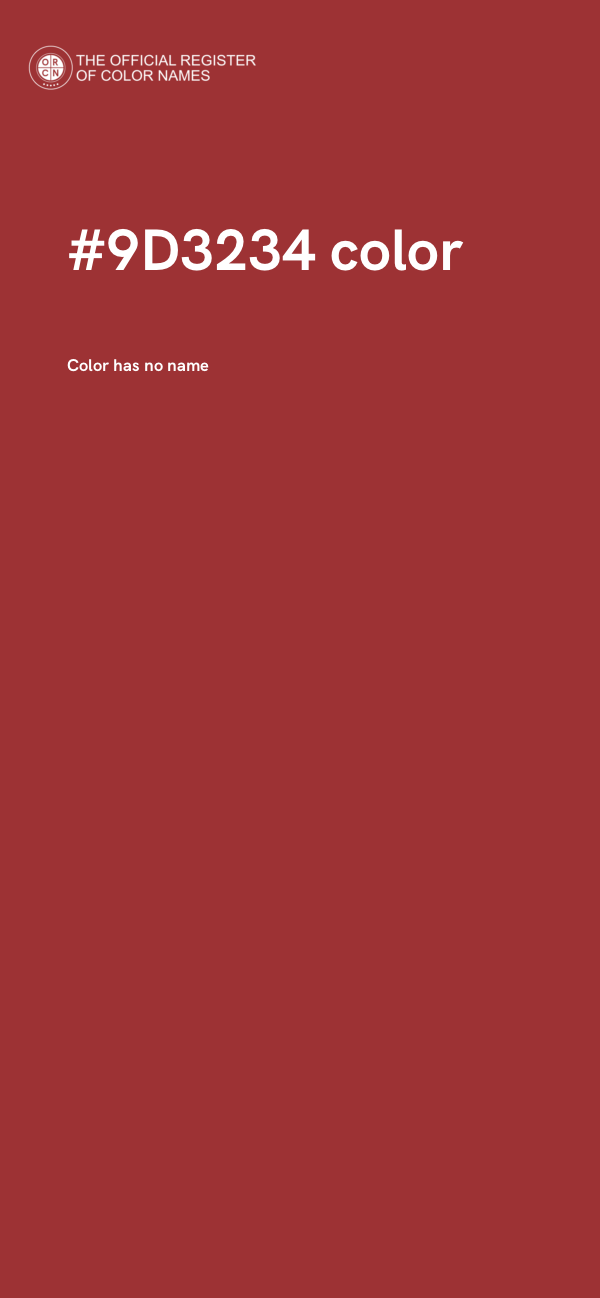 #9D3234 color image