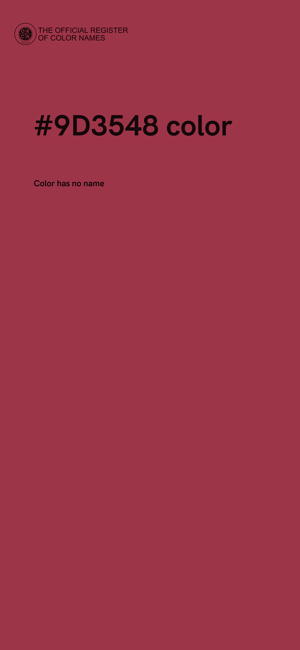 #9D3548 color image