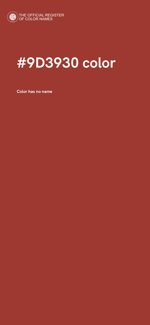 #9D3930 color image