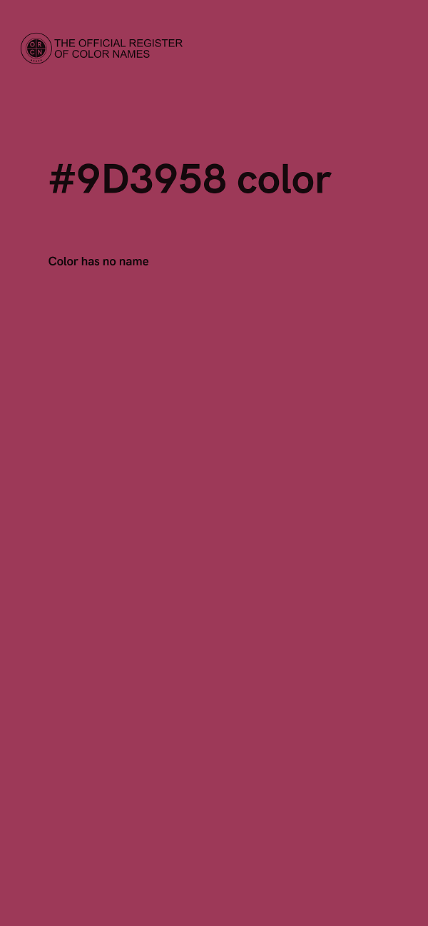 #9D3958 color image
