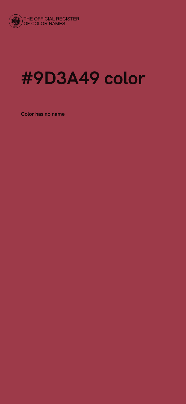 #9D3A49 color image