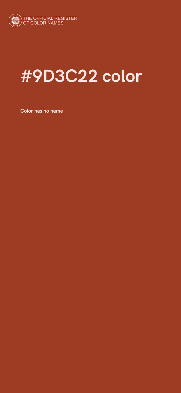 #9D3C22 color image