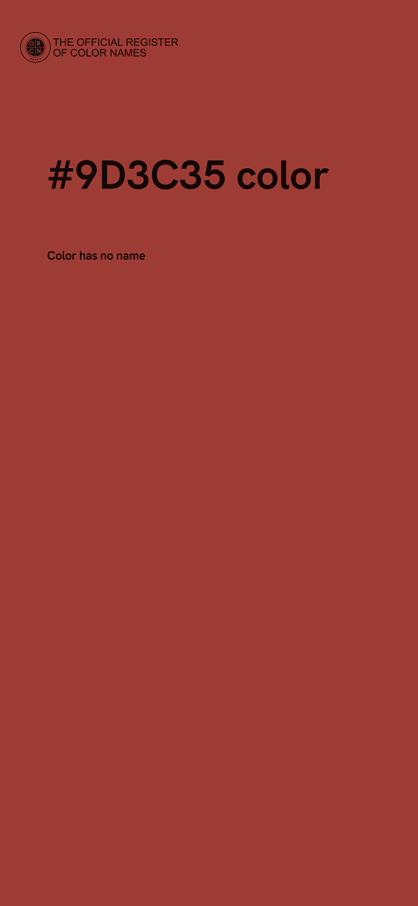#9D3C35 color image
