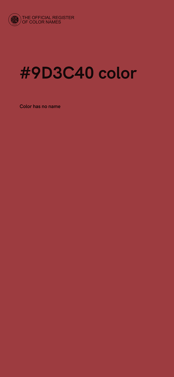 #9D3C40 color image