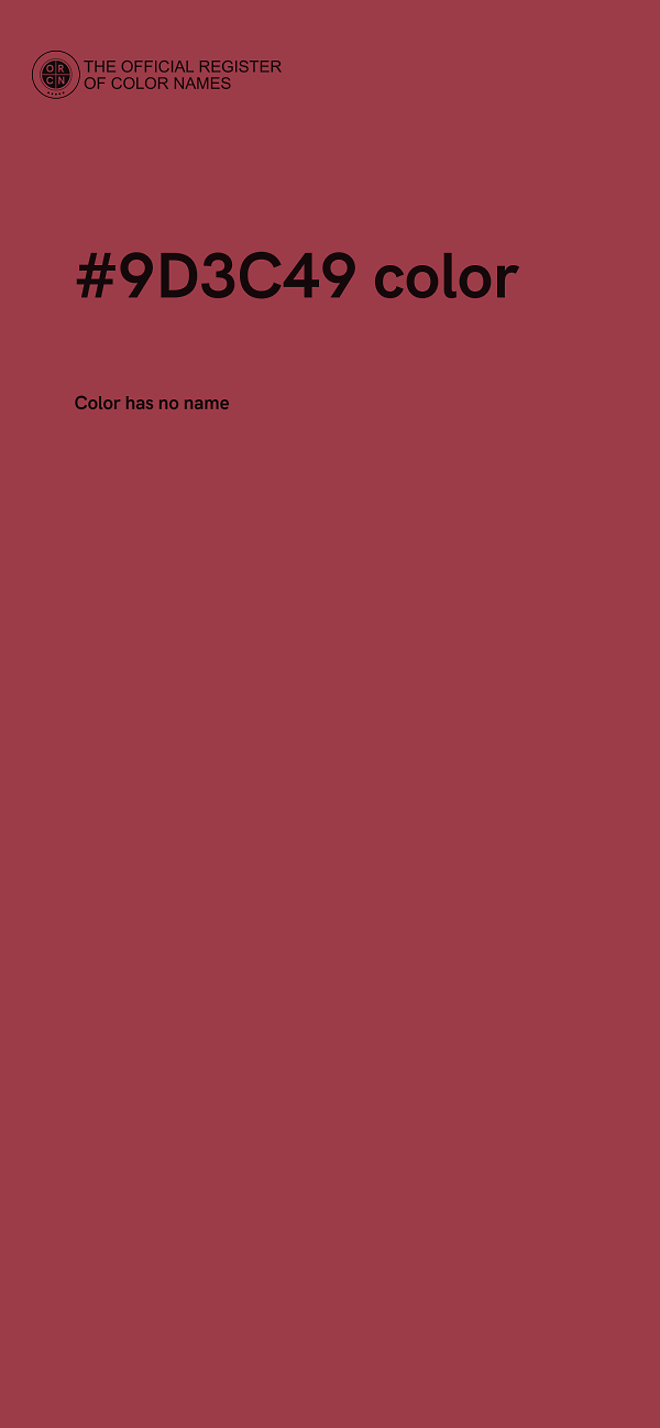 #9D3C49 color image