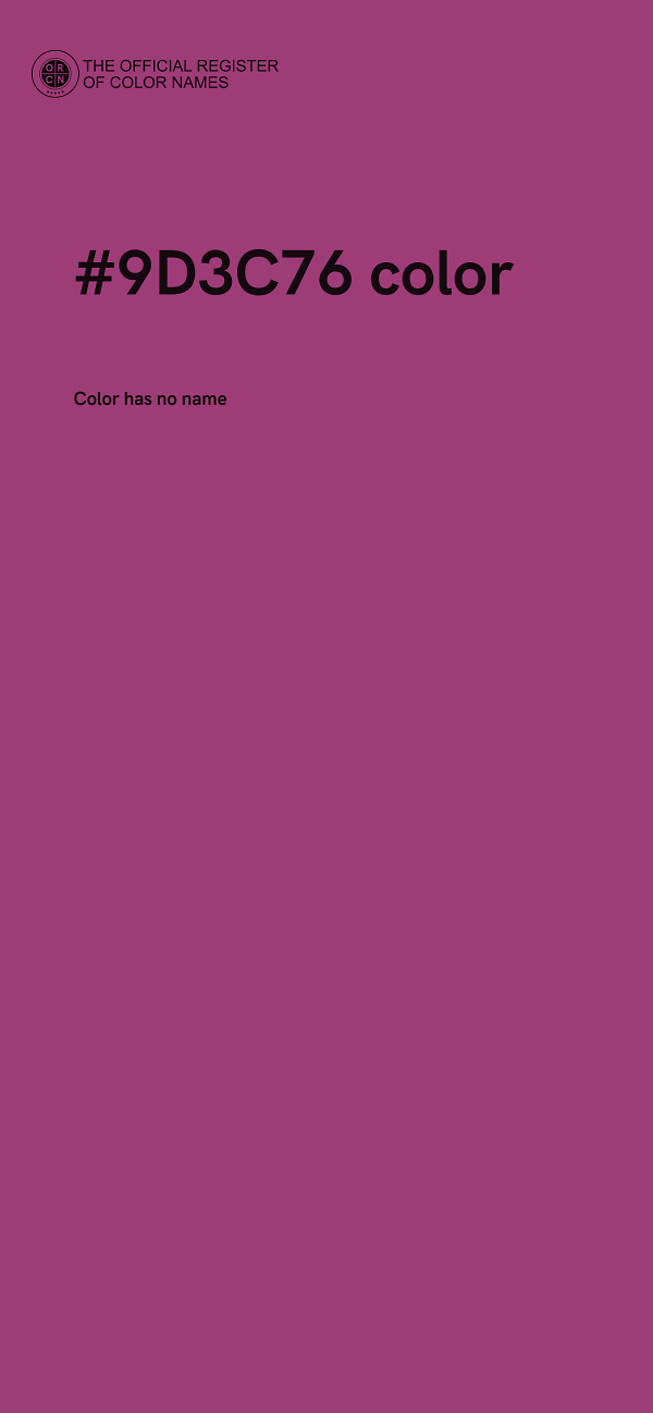 #9D3C76 color image