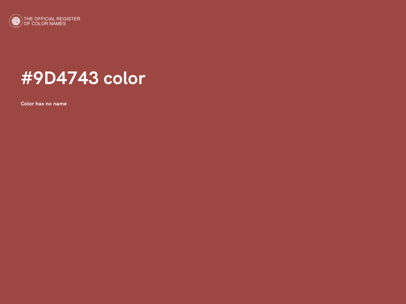 #9D4743 color image