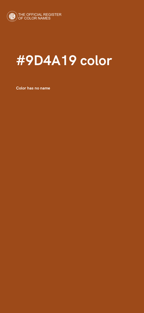 #9D4A19 color image