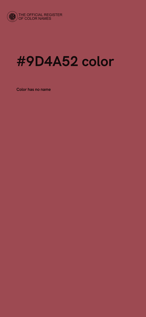#9D4A52 color image