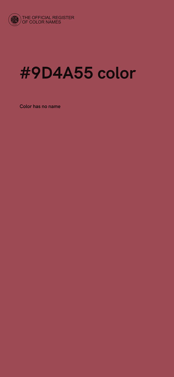 #9D4A55 color image
