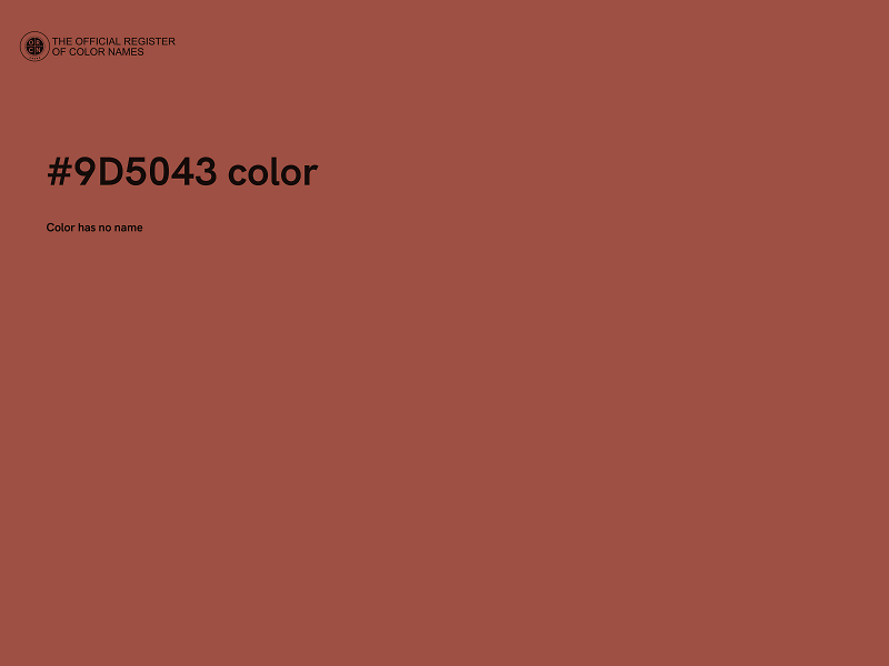#9D5043 color image