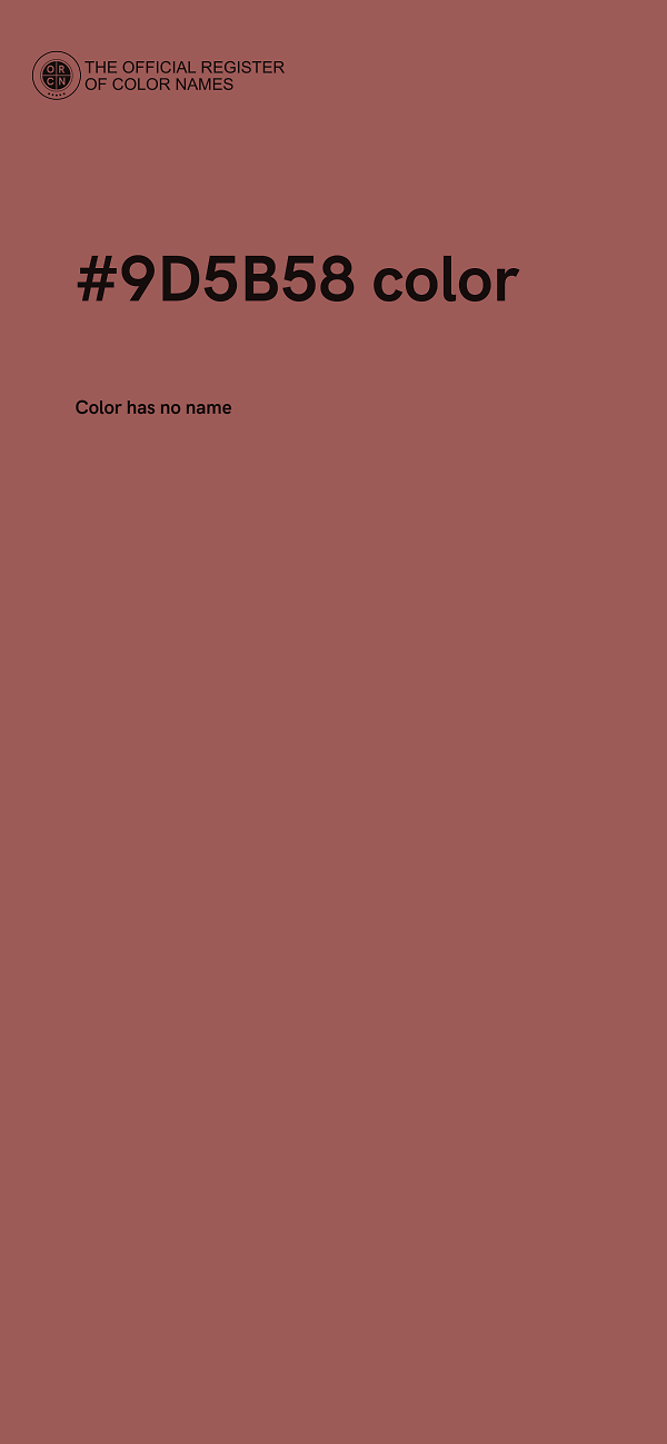 #9D5B58 color image