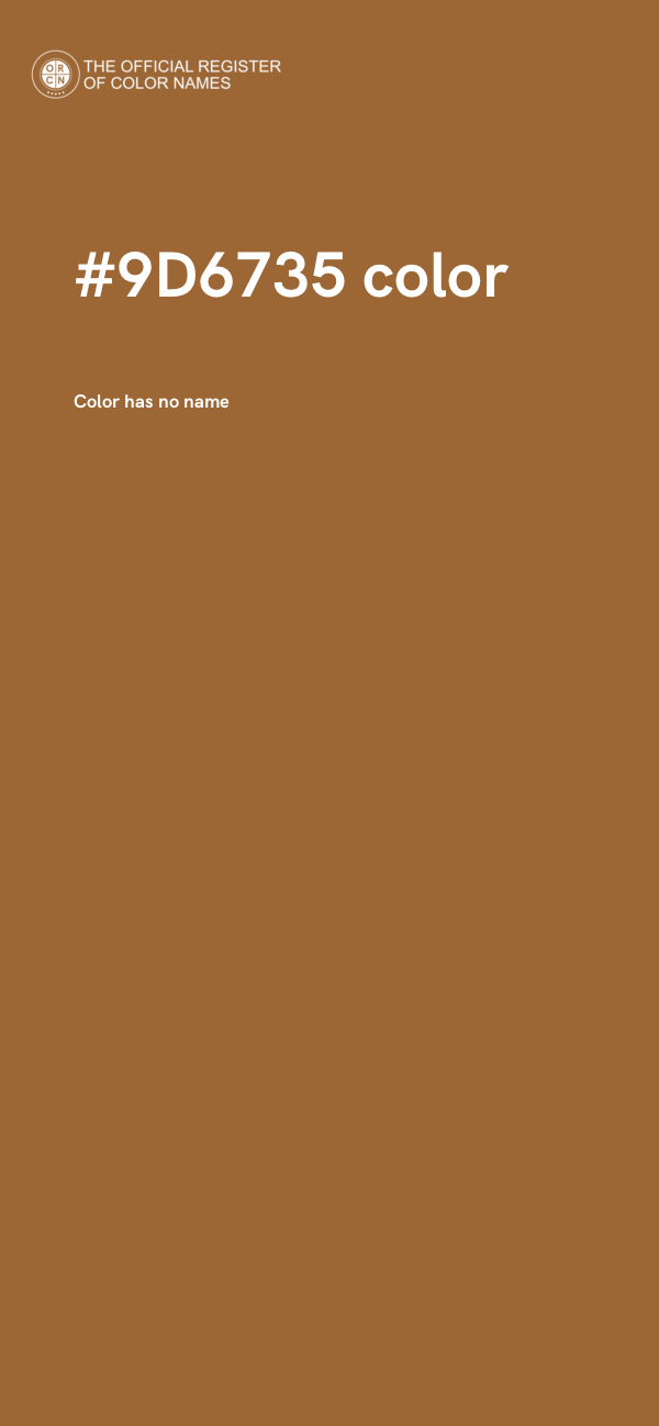 #9D6735 color image