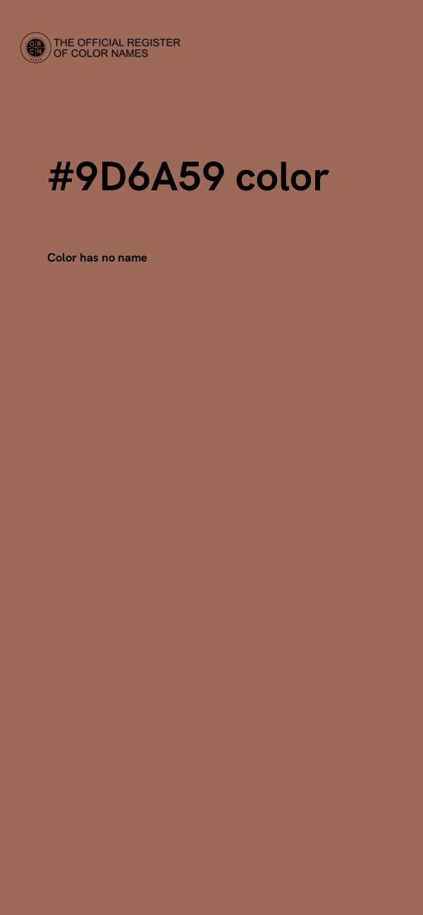 #9D6A59 color image