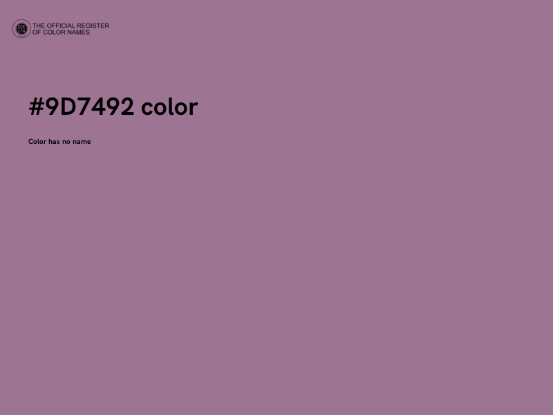 #9D7492 color image