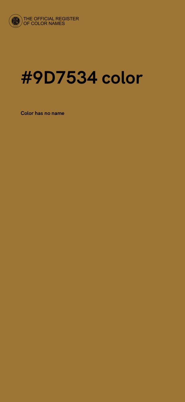 #9D7534 color image