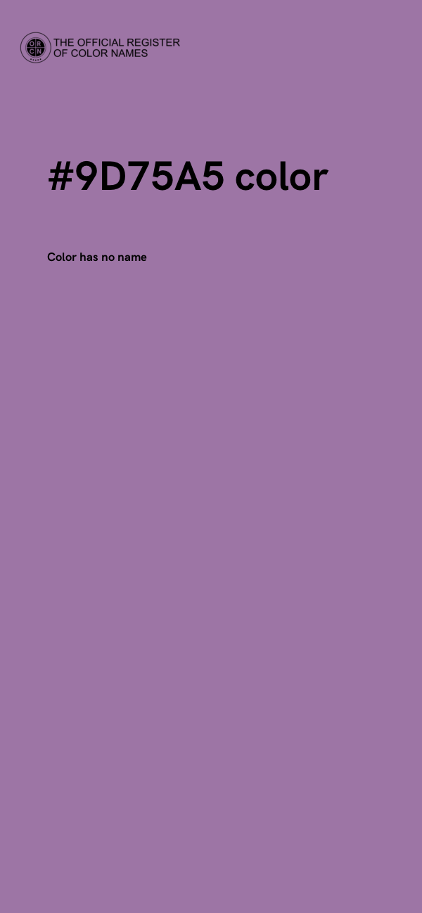 #9D75A5 color image