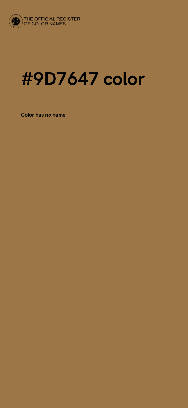 #9D7647 color image