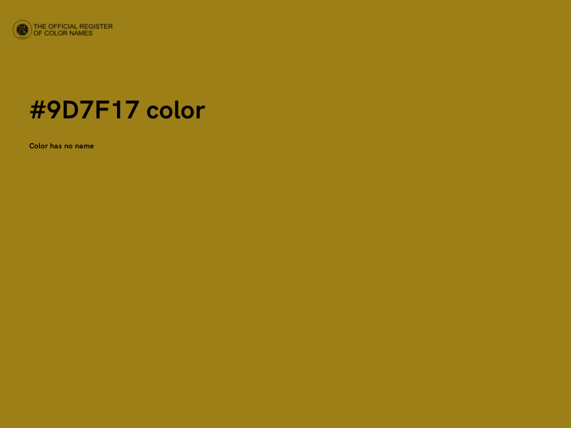#9D7F17 color image