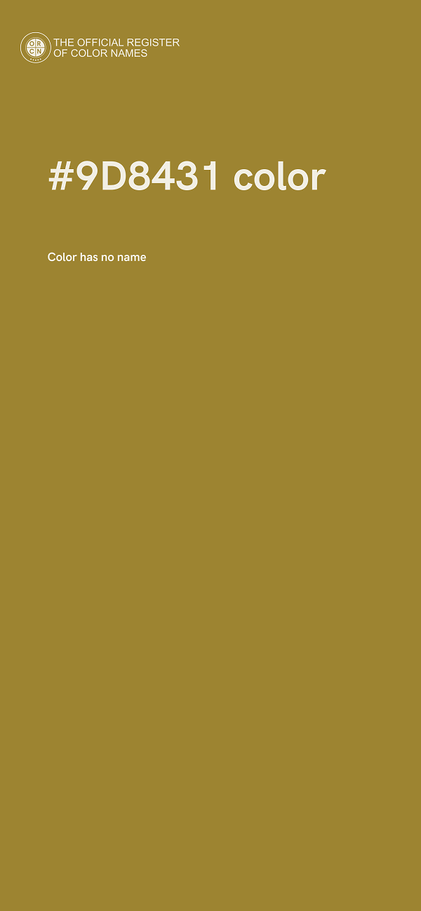 #9D8431 color image