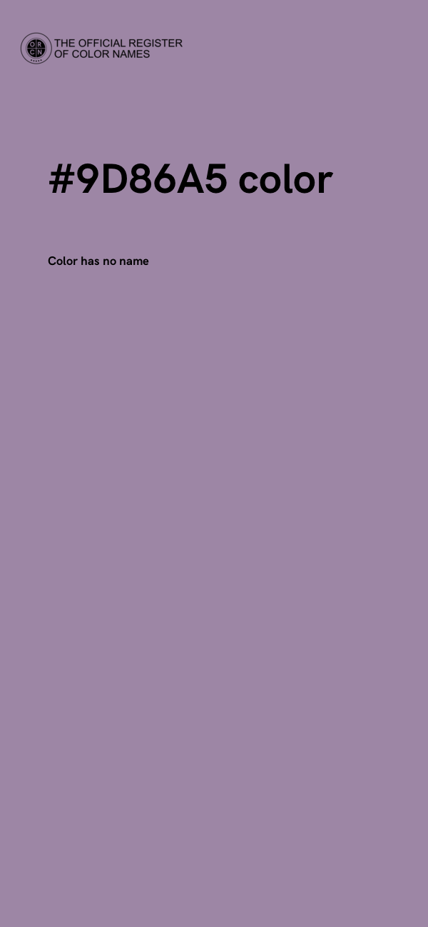 #9D86A5 color image