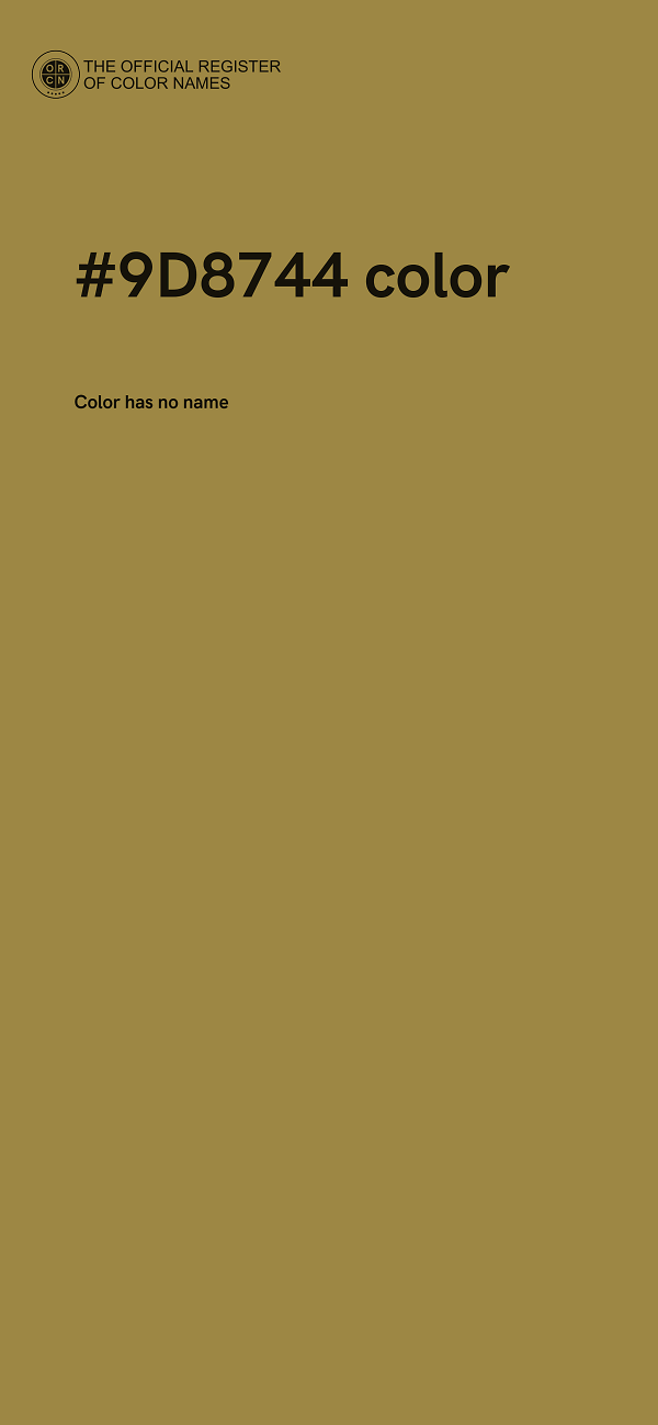 #9D8744 color image