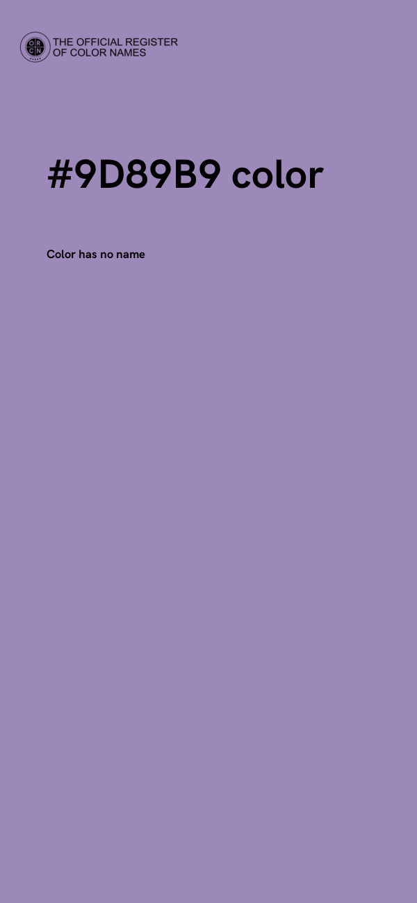 #9D89B9 color image