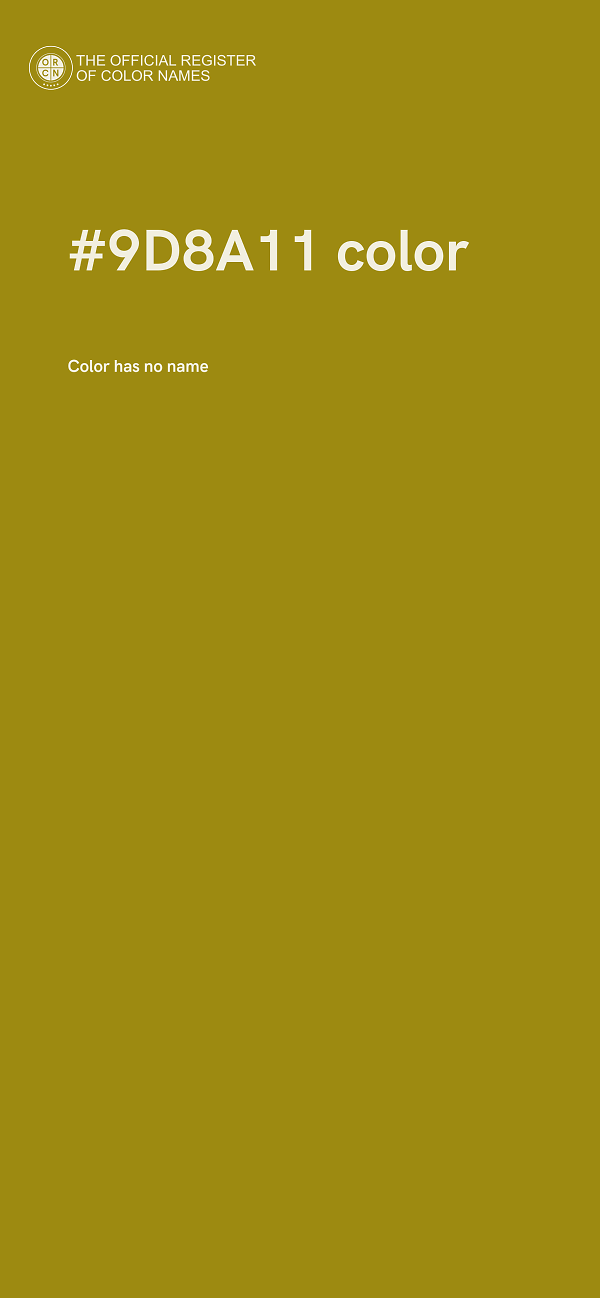 #9D8A11 color image