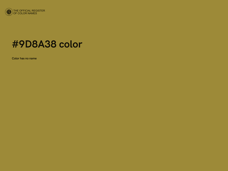 #9D8A38 color image