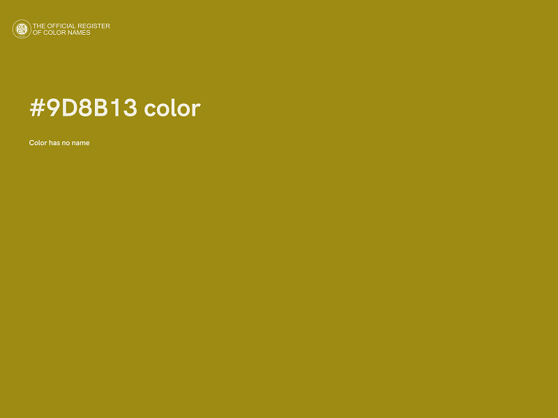 #9D8B13 color image