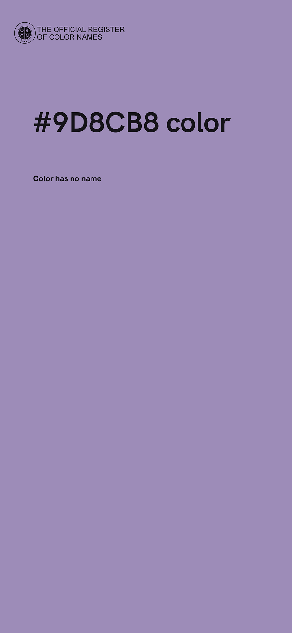 #9D8CB8 color image