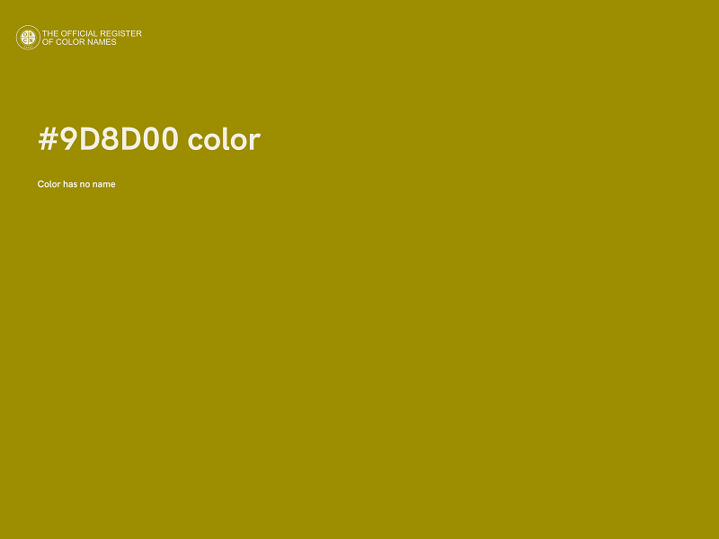 #9D8D00 color image