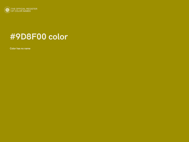 #9D8F00 color image